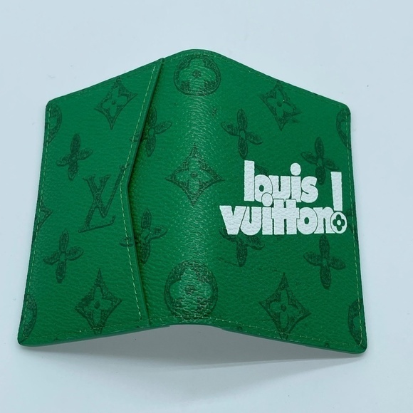 NWT LOUIS VUITTON Green Monogram "Louis Vuitton!" Pocket Organizer M80798 - Picture 4 of 7